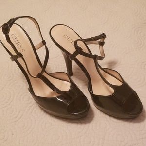 Patent leather black heels